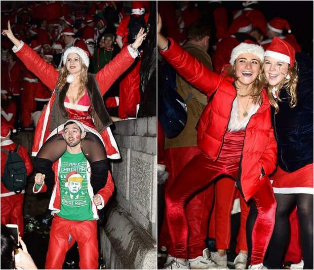 Santacon London 2018: грандиозная попойка Санта-Клаусов в Лондоне