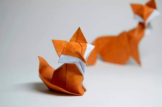 Оригами выплненные в технике влажного складывания