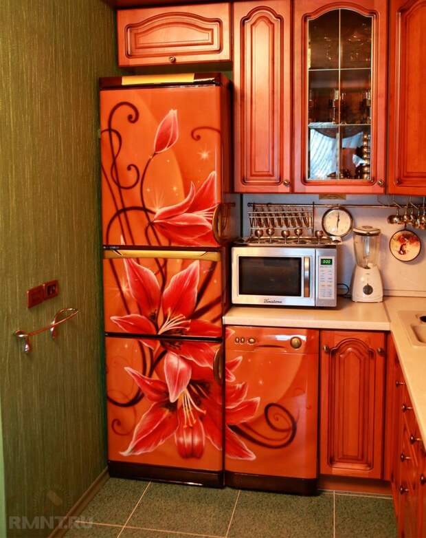 Роспись на холодильнике — как украсить самый заметный бытовой прибор