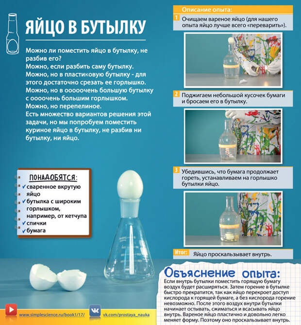 научные эксперименты для детей