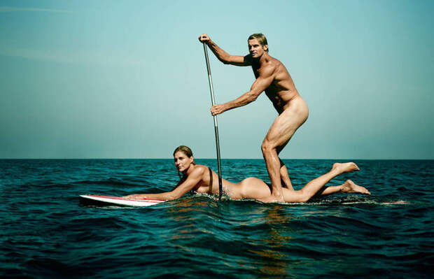 Габриэль Рис и Лэрд Хэмилтон, 45 и 51 год, бывшая пляжная волейболистка и сёрфер нагота, спорт, фото