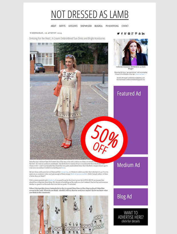 Banner ad sale - Not Dressed As Lamb