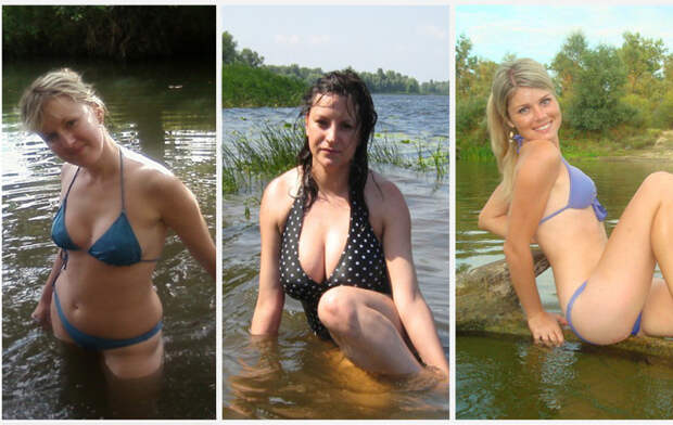 Девки в озере купались... девушки, загорать, купальник, купаться, озеро, река