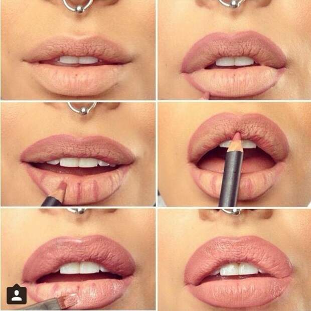 как увеличить губы макияж