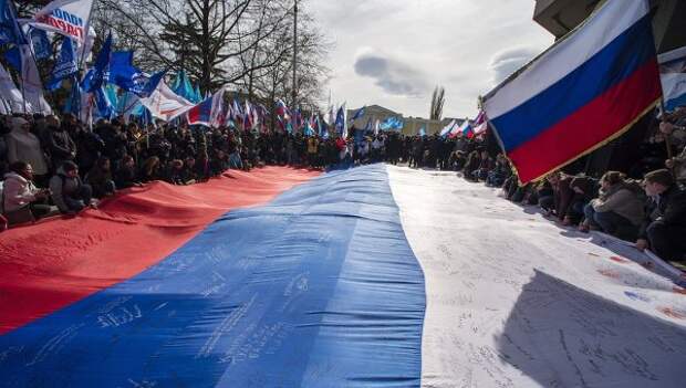 Празднование годовщины Крымской весны в Симферополе