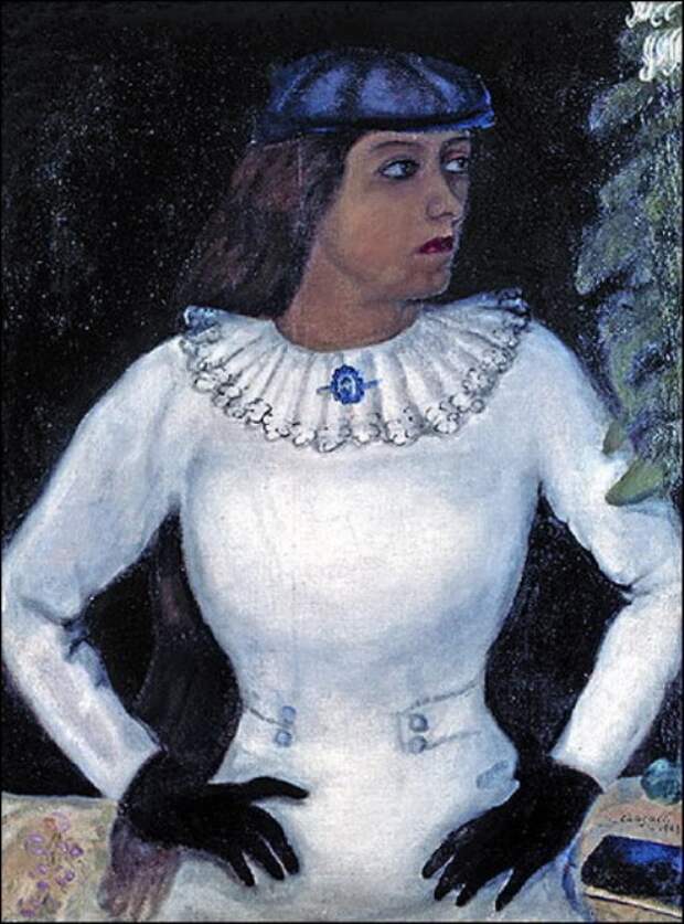 Марк Шагал. Белла в белых перчатках, 1915