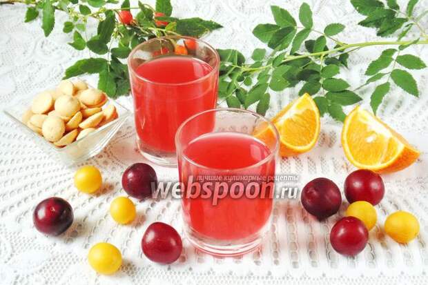 Фото Кисель с алычой и апельсинами