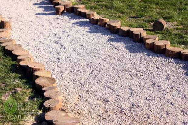 Дорожки для сада из распиленных деревьев