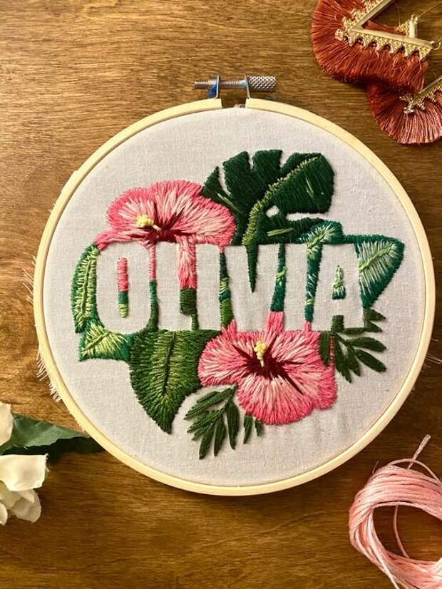 Negative space embroidery: интересный прием в вышивке