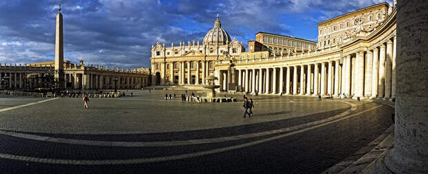Enjoying St. Peter's Square Before Entering The Beautiful Basilica In Vatican City