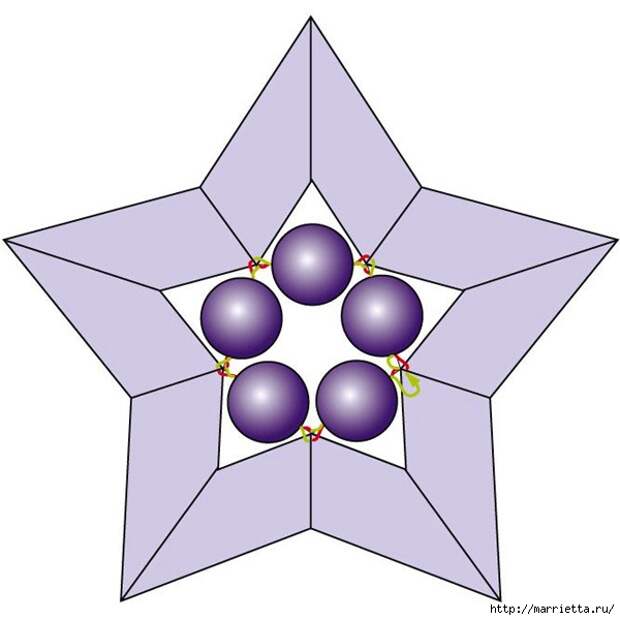 Рождественская звезда. Плетение в технике макраме (12) (600x600, 107Kb)