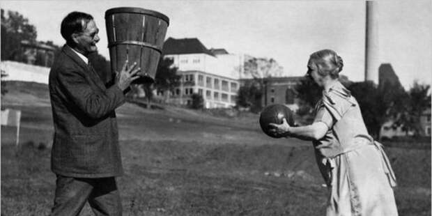 James Naismith, the inventor of basketball, with his wife