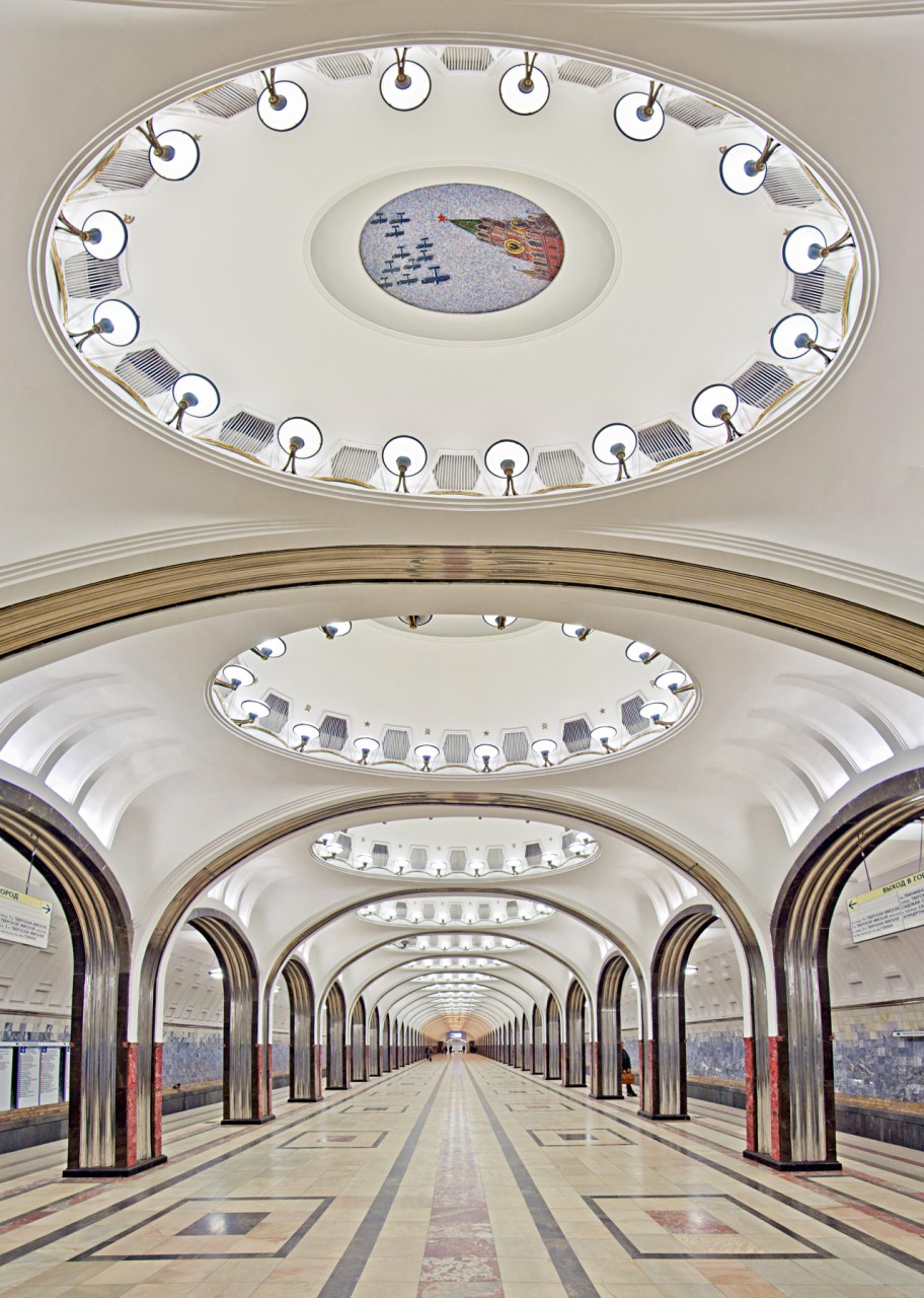 Станция метро Маяковская. 1938 год. Фото: Андрей Крюченко.Mayakovskaya Moscow Metro station. 1938. By Andrey Kryuchenko.