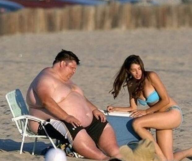 Нравлюсь толстым парням. Жирный мужчина и худая девушка.