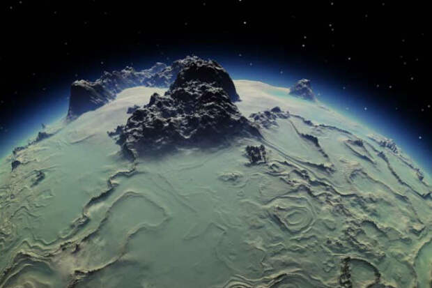 Скала высотой, которая находится на спутнике Урана