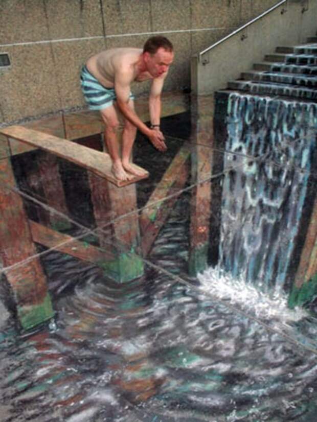 3d рисунки на асфальте асфальт, объем, рисунки