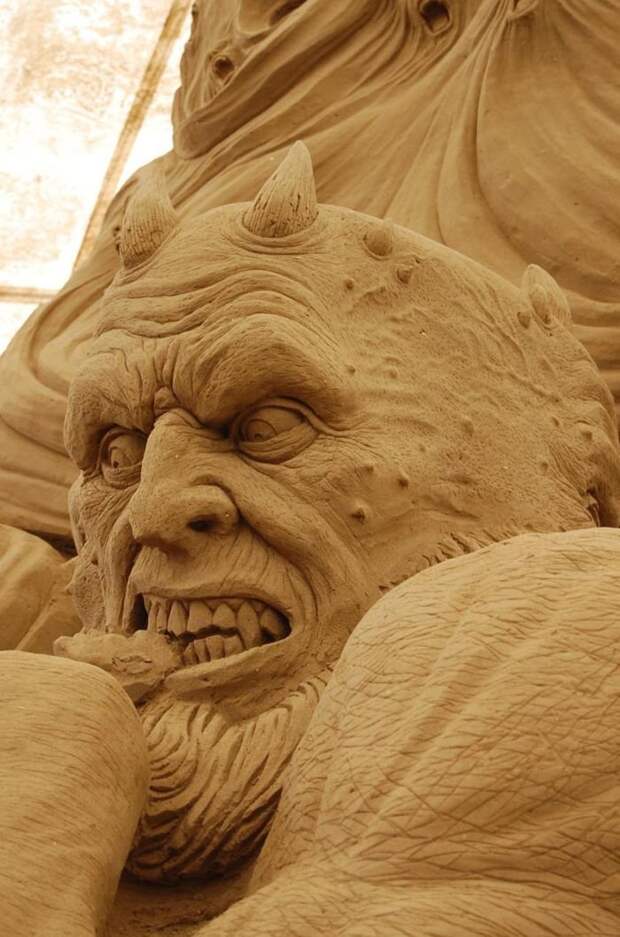 Создание песчаной скульптуры песок, скульптура
