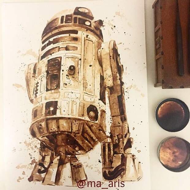 R2D2 R2D2 кофе, рисунки