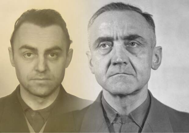 Альфред Науйокс и Готтлоб Бергер на тюремных фото после войны