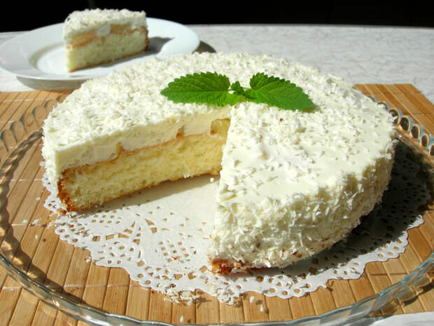Торт "Пина Колада" на основе бисквита и нежного суфле рецепт, торт, пина колада, бисквит, видео, кулинария, еда, суфле, торт с суфле