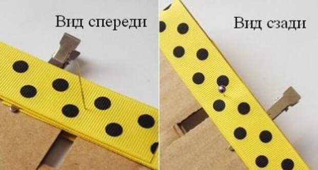 Заколка бант из лент. Американский бантик