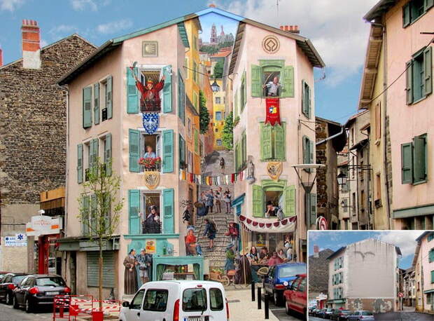 Роспись фасада в городе Le Puy-en-Velay