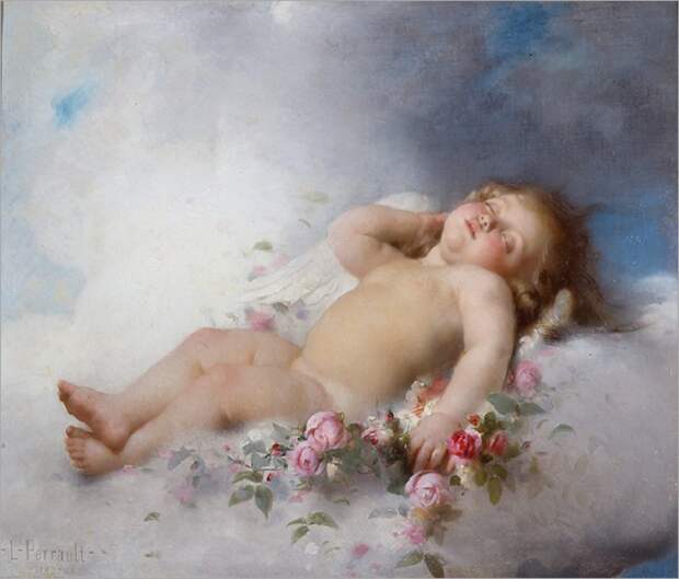 Спящий Путто.(Sleeping putto). Автор: Leon Bazile Perrault.
