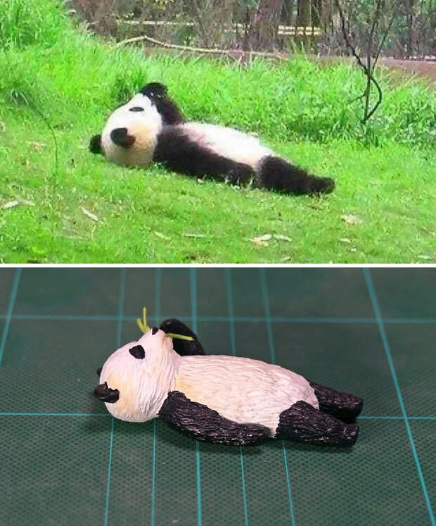Японский художник создает скульптуры животных по мотивам вирусных фотографий
