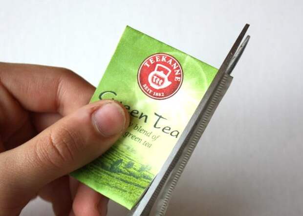 открытка елочка из чайных пакетиков