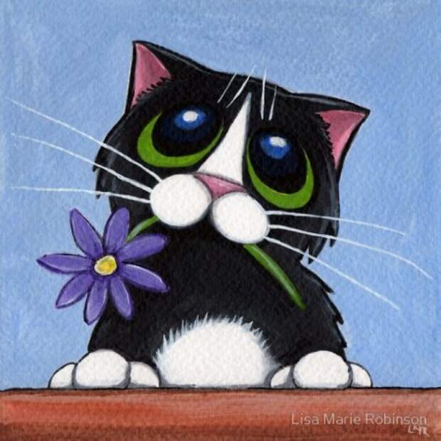 Весёлые коты (16 рисунков)