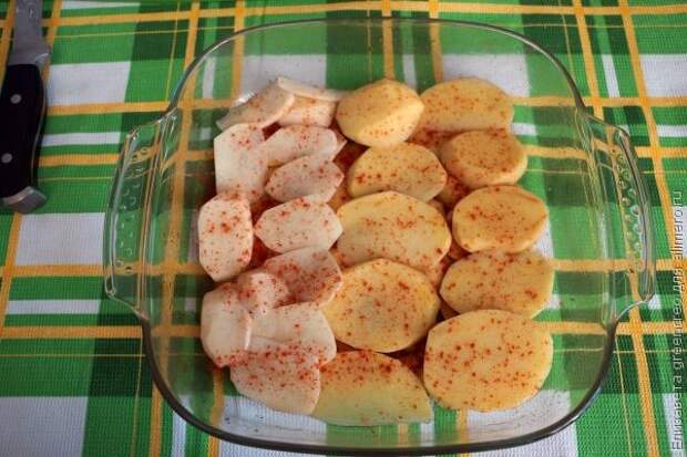 Филе пангасиуса, запеченное с картофелем и сыром Филе пангасиуса, запеченное с картофелем и сыром