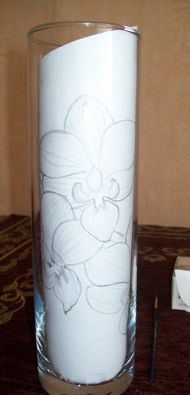 подготовительные работы для росписи вазы красками