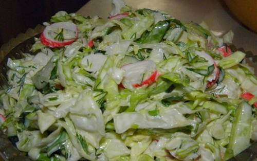 Крабовый салат с капустой