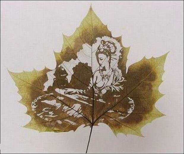 лист, рисунок, удивительно, осень