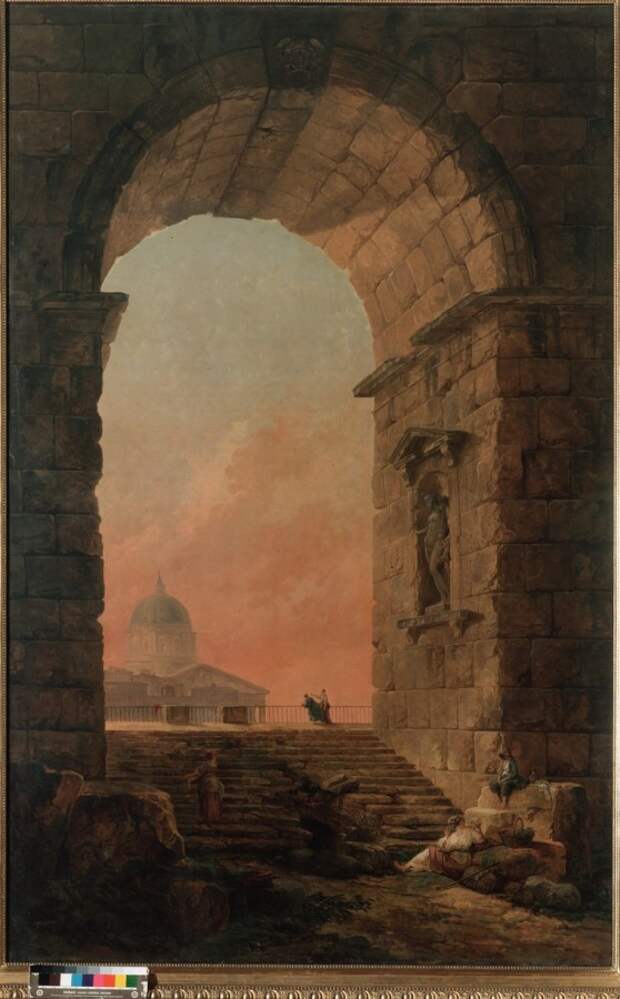 Robert, Hubert - Landscape with an Arch and The Dome of St Peter&#39;s in Rome2