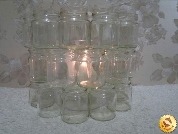 Подсвечник из банок 12