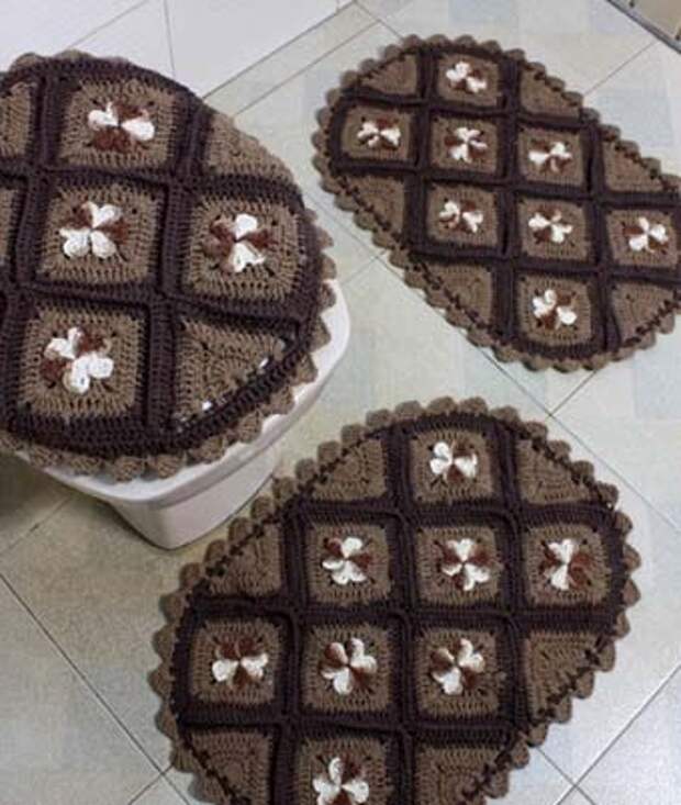 вязаные коврики для ванной