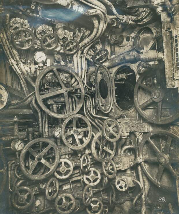 Control room of the U-Boat submarine, 1918