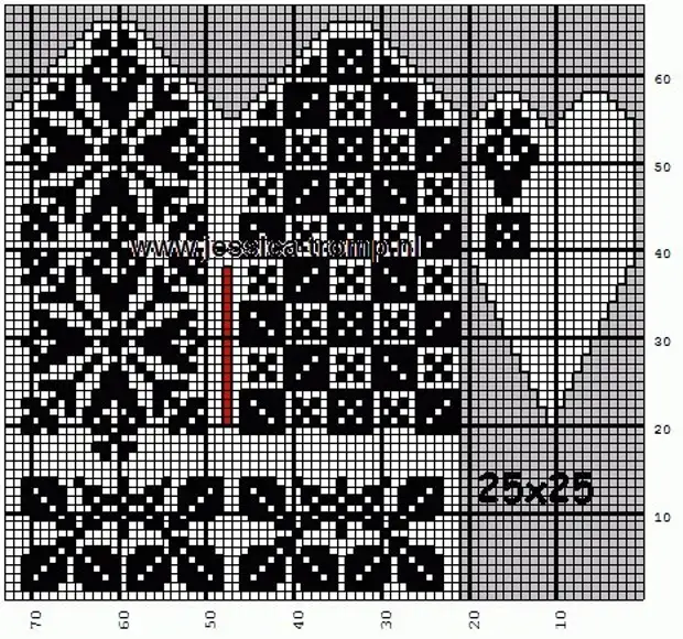 Схема орнамента для мужских варежек