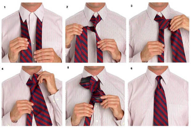 Инструкция по завязыванию галстука.
