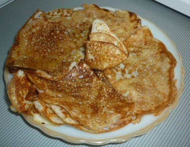 Блины на кефире с кипятком