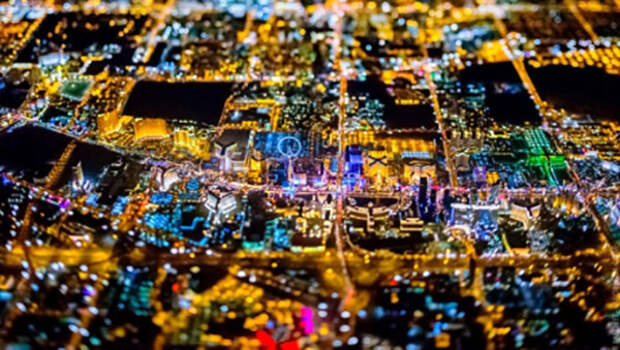 10 невероятных аэроснимков ночных городов искусство, фото