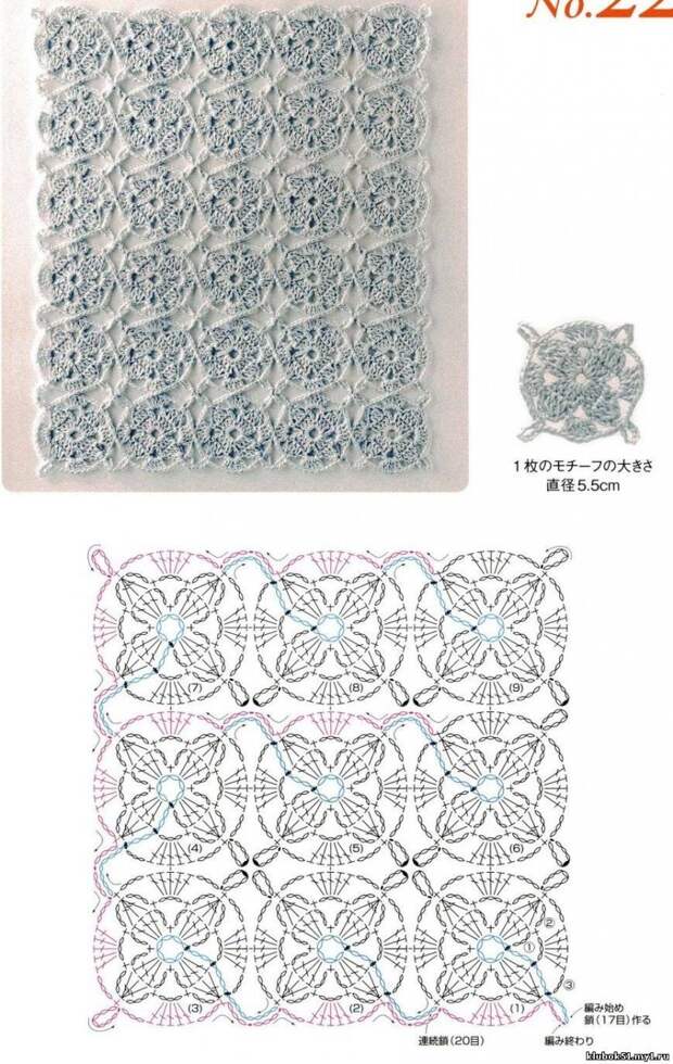 Очень много схем для безотрывного вязания