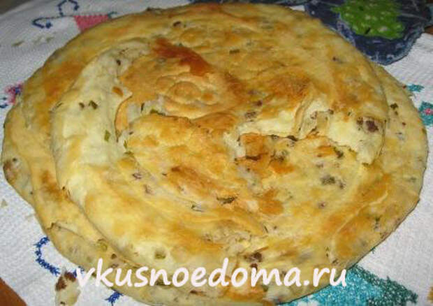 Слоёные лепёшки с мясом.