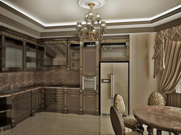 Дизайн интерьера квартир, интерьер в классическом стиле, дизайн кухни