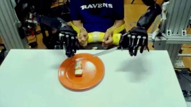 A Paralyzed Man Used His Mind to Control Two Robotic Arms to Eat Cake