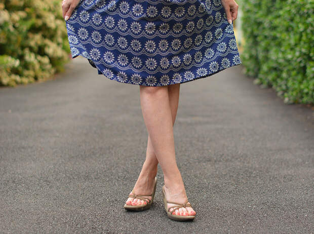 Navy floral vintage-style dress