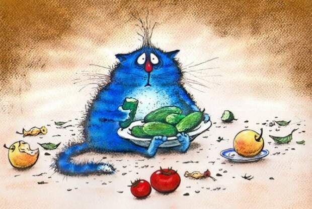 Мир синих котов, наполненный приключениями (20 картин)