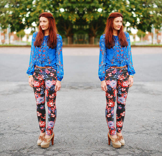 Heavily mixed patterns - florals