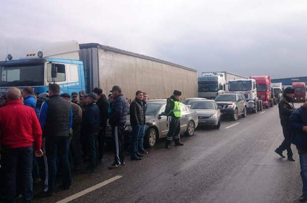 Акция протеста волгоградских дальнобойщиков.